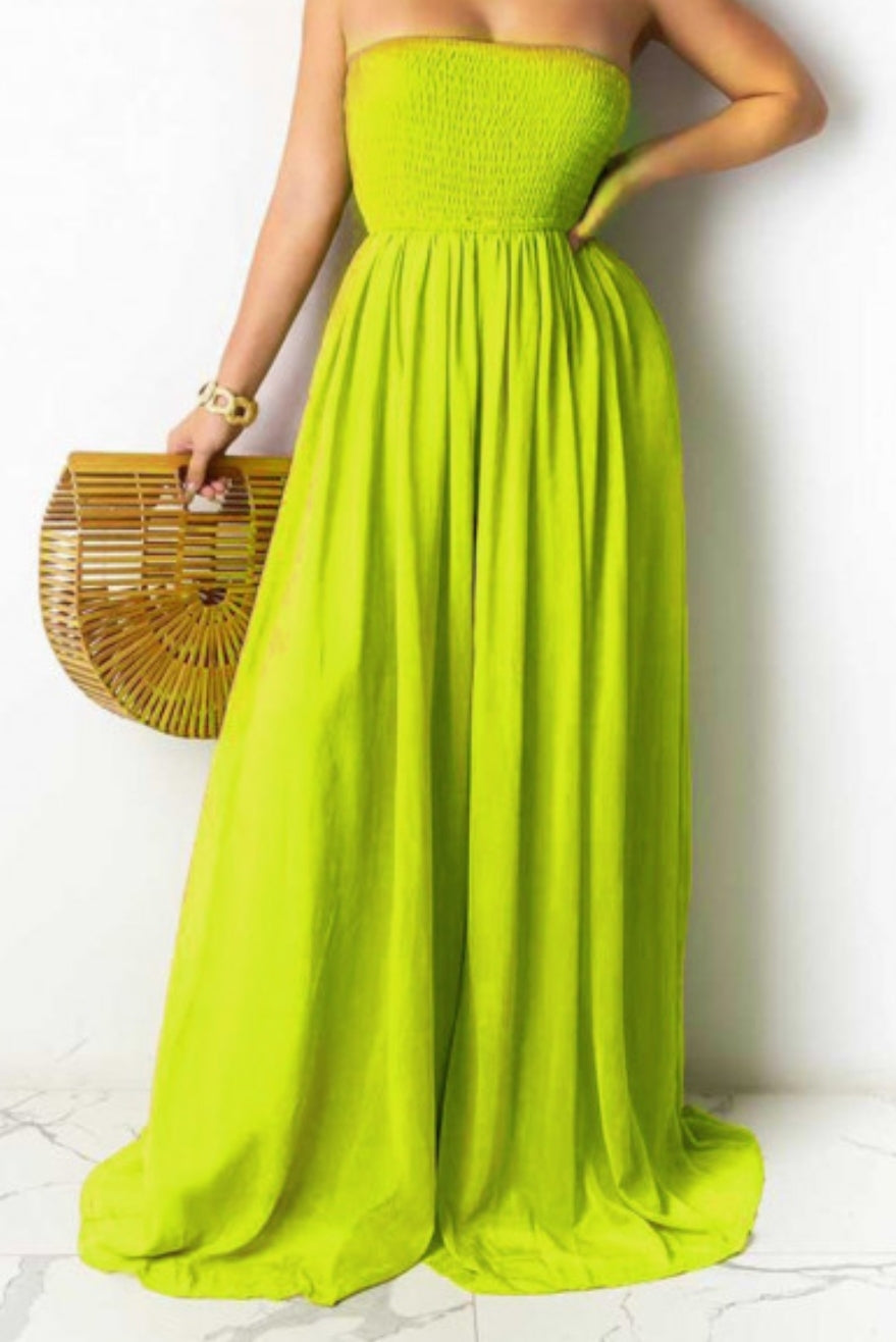 Ruched Boho Jumper - Lime