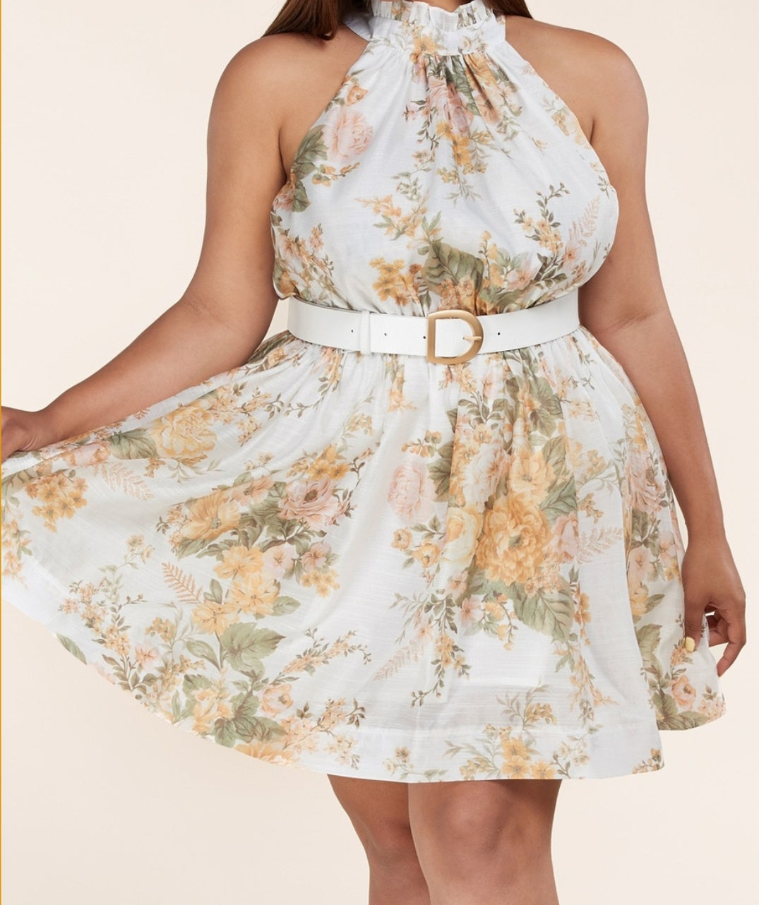 Floral Mini Dress - Ivory