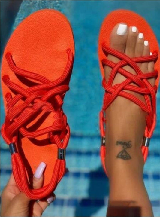 Rope Sandals (red)